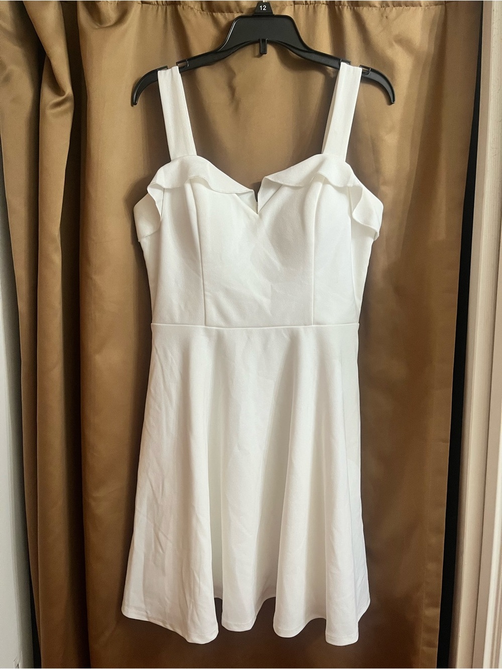 City Studio White Ruffle Strap Mini Dress